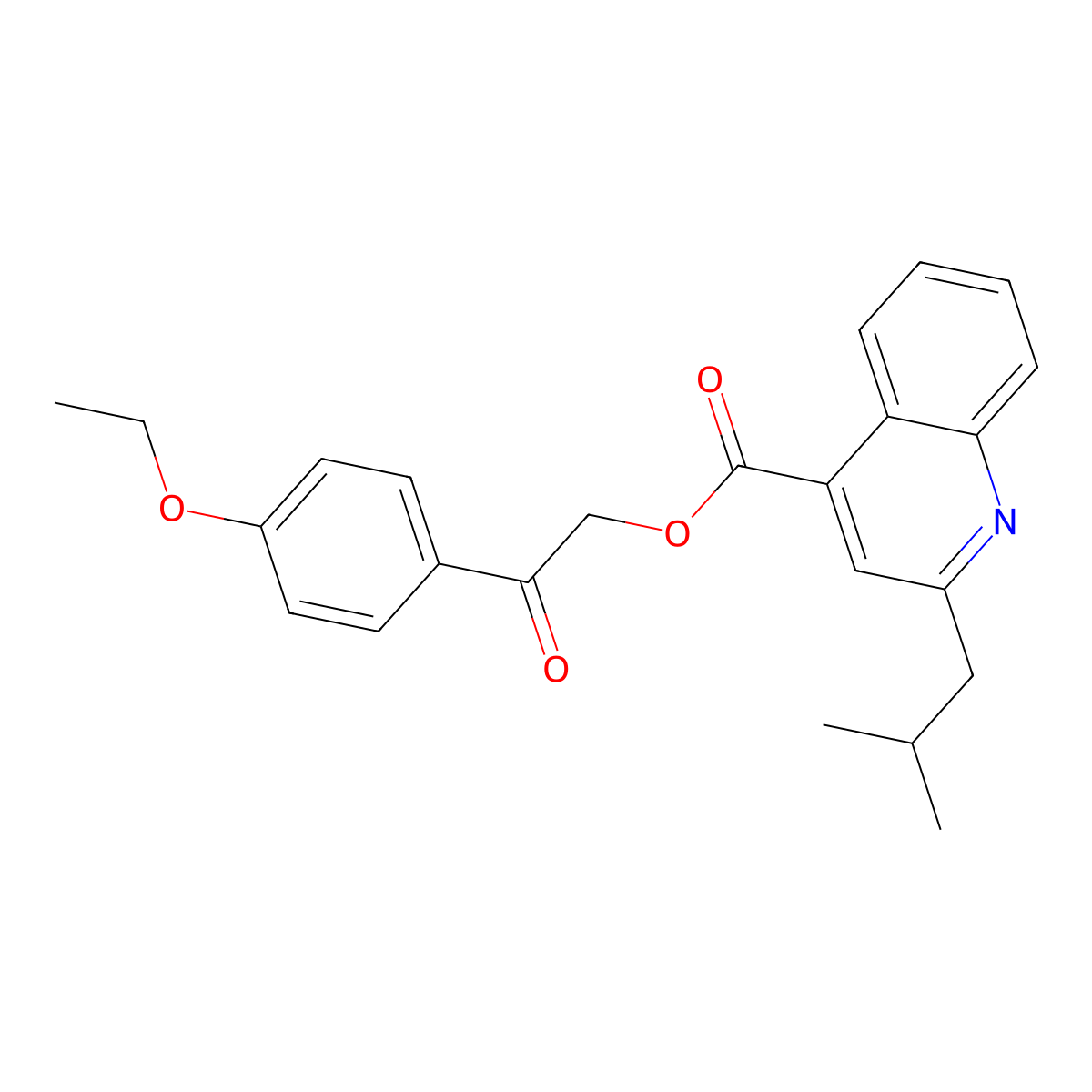 2-(4-Ethoxyphenyl)-2-oxoethyl 2-(2-methylpropyl)quinoline-4-carboxylate molecular structure, CAS 1225162-56-0