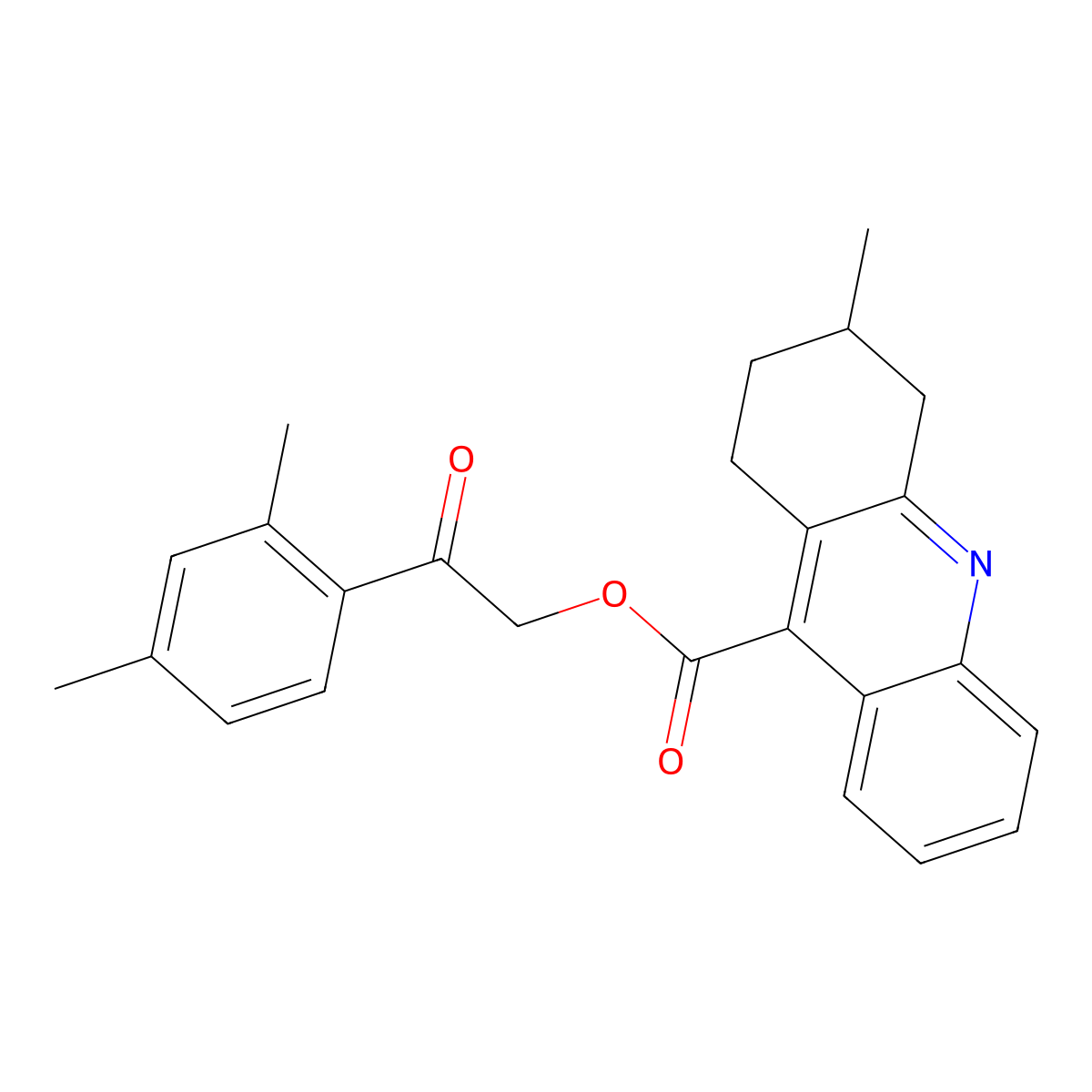 2-(2,4-Dimethylphenyl)-2-oxoethyl 3-methyl-1,2,3,4-tetrahydroacridine-9-carboxylate molecular structure, CAS 1225162-67-3