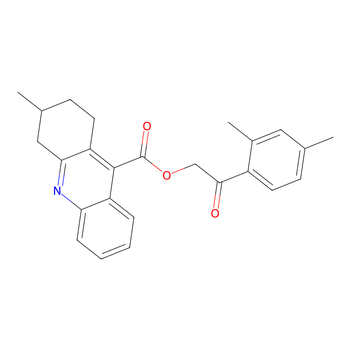 2-(2,4-Dimethylphenyl)-2-oxoethyl 3-methyl-1,2,3,4-tetrahydroacridine-9-carboxylate molecular structure, CAS 1225162-67-3