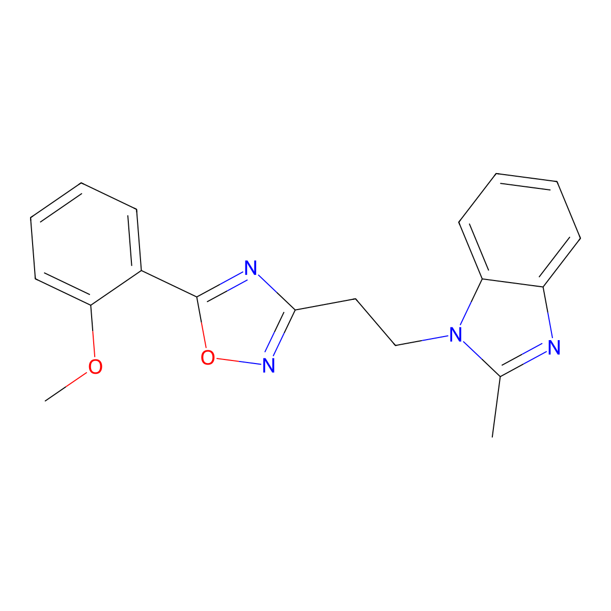 1-{2-[5-(2-methoxyphenyl)-1,2,4-oxadiazol-3-yl]ethyl}-2-methyl-1H-benzimidazole molecular structure, CAS 1225168-47-7