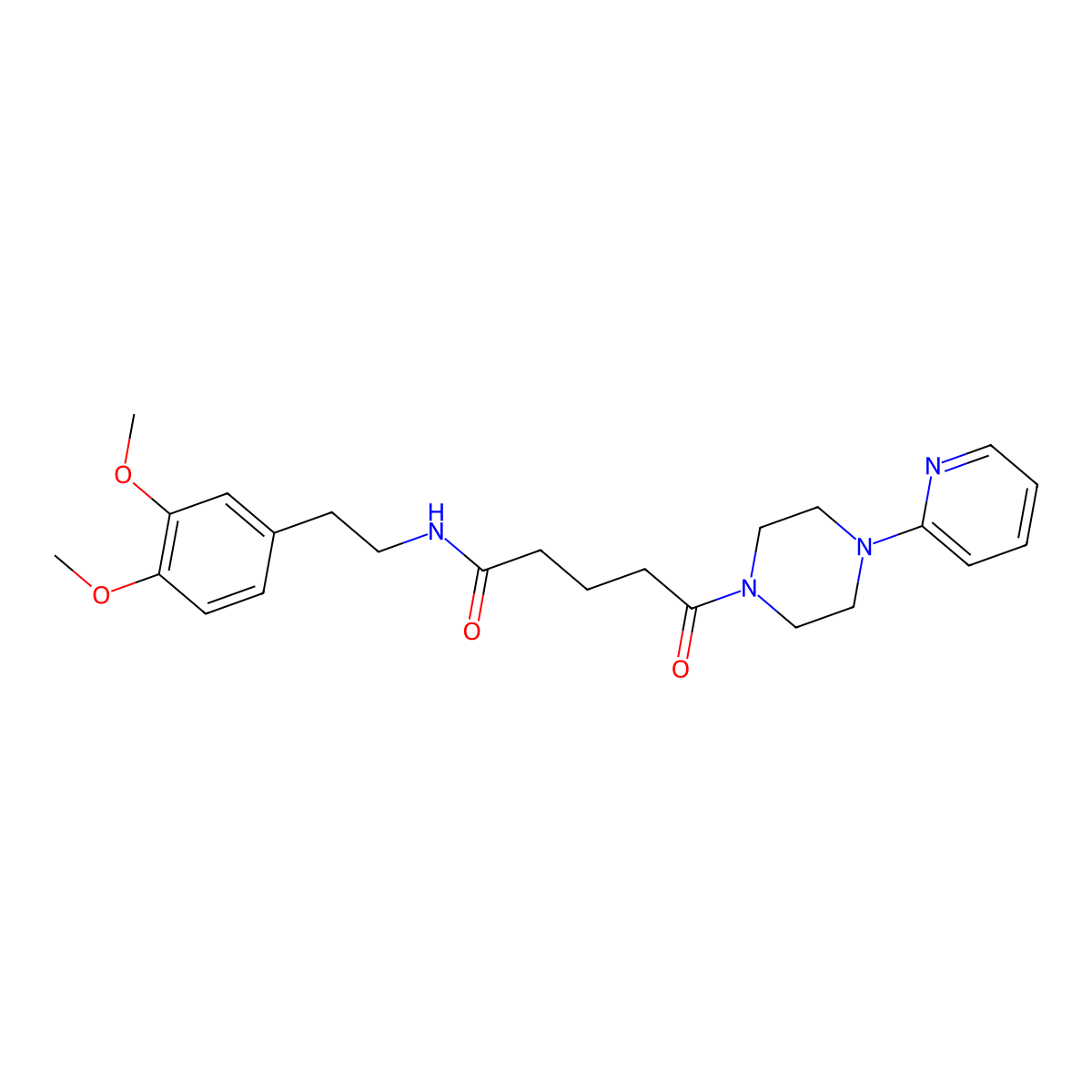 N~1~-(3,4-dimethoxyphenethyl)-5-oxo-5-[4-(2-pyridyl)piperazino]pentanamide molecular structure, CAS 1225177-52-5