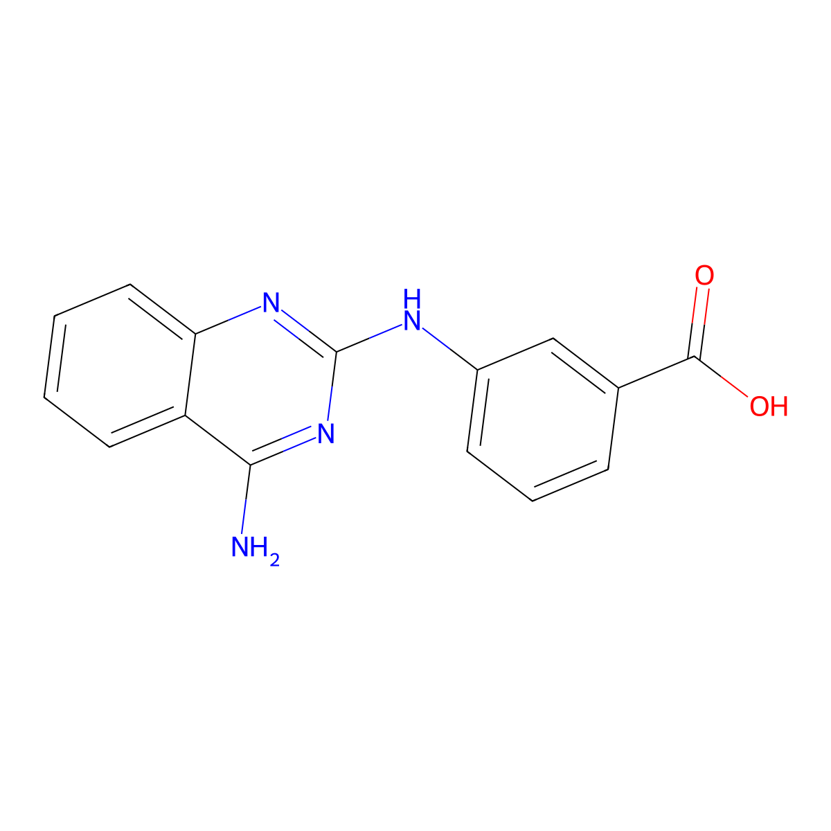 3-[(4-Aminoquinazolin-2-yl)amino]benzoic acid molecular structure, CAS 1225177-73-0