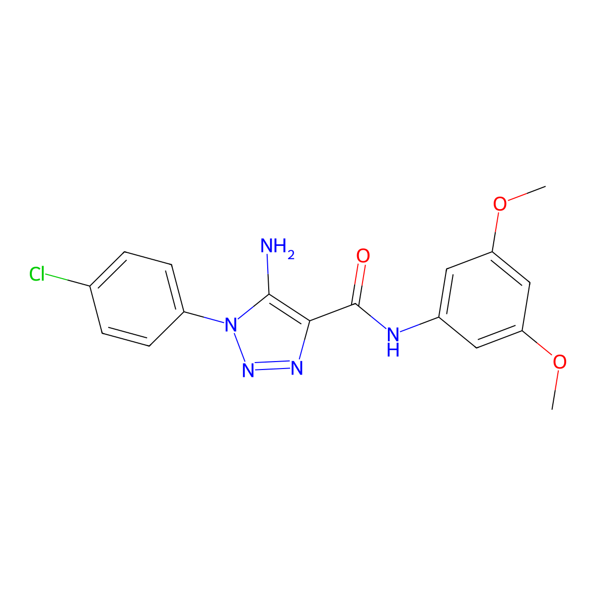 5-amino-1-(4-chlorophenyl)-N-(3,5-dimethoxyphenyl)-1H-1,2,3-triazole-4-carboxamide molecular structure, CAS 1225189-55-8
