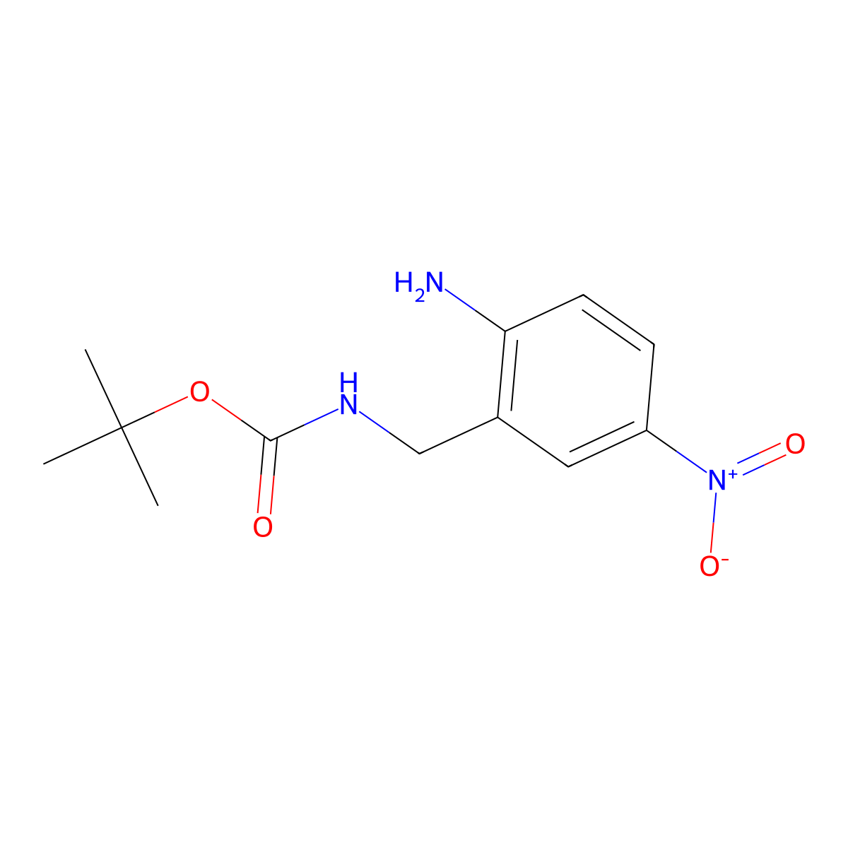 tert-butyl N-[(2-amino-5-nitrophenyl)methyl]carbamate molecular structure, CAS 1225193-84-9