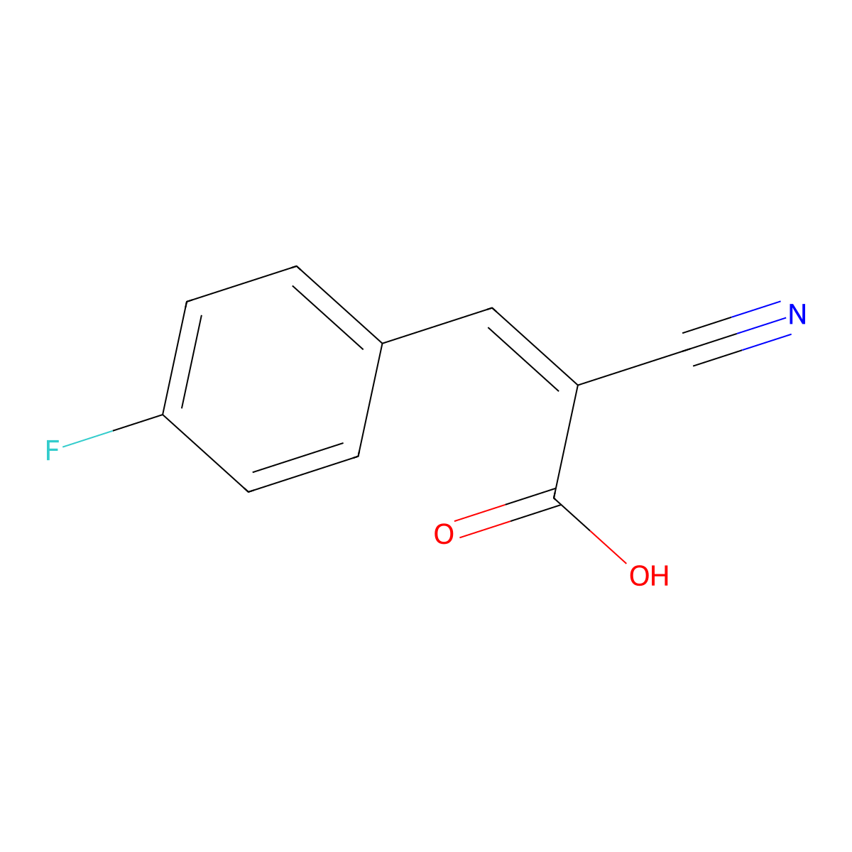 2-Cyano-3-(4-fluorophenyl)prop-2-enoic acid molecular structure, CAS 122520-74-5