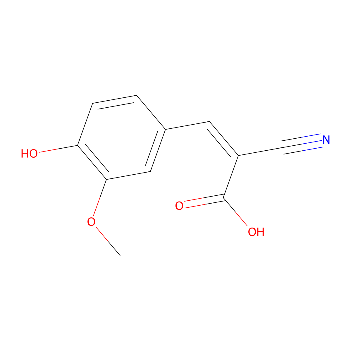 (2E)-2-cyano-3-(4-hydroxy-3-methoxyphenyl)prop-2-enoic acid molecular structure, CAS 122520-75-6