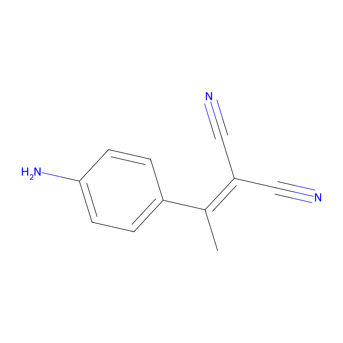 2-(1-(4-Aminophenyl)ethylidene)propanedinitrile molecular structure, CAS 122520-80-3