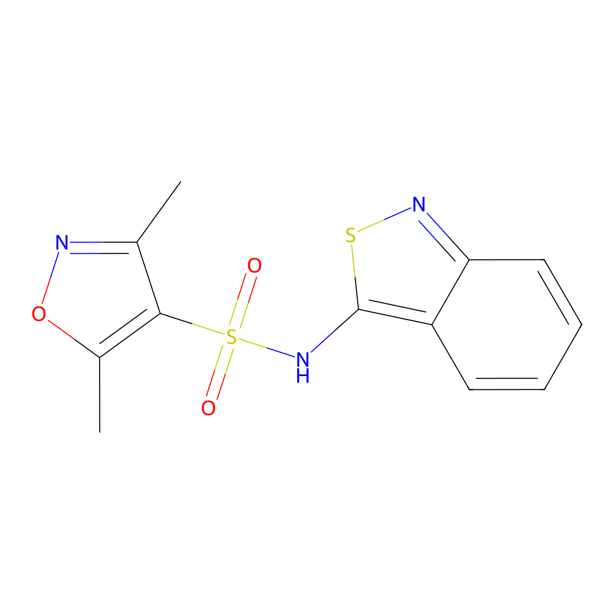 Benzo[c]isothiazol-3-yl[(3,5-dimethylisoxazol-4-yl)sulfonyl]amine molecular structure, CAS 1225202-07-2