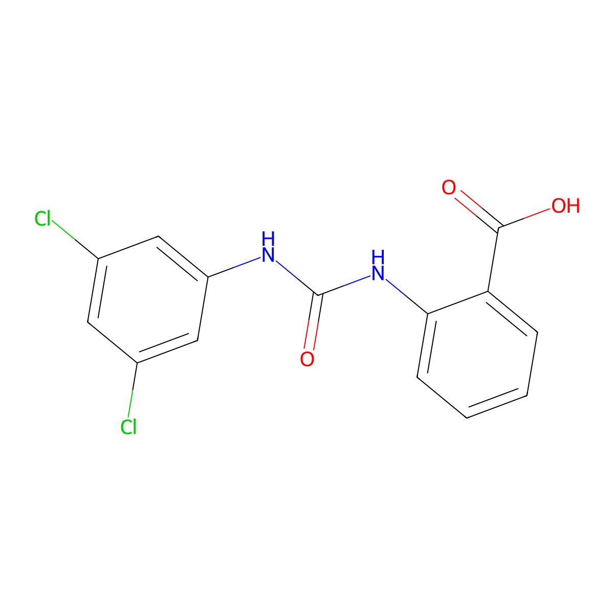 2-{[(3,5-Dichlorophenyl)carbamoyl]amino}benzoic acid molecular structure, CAS 1225203-60-0