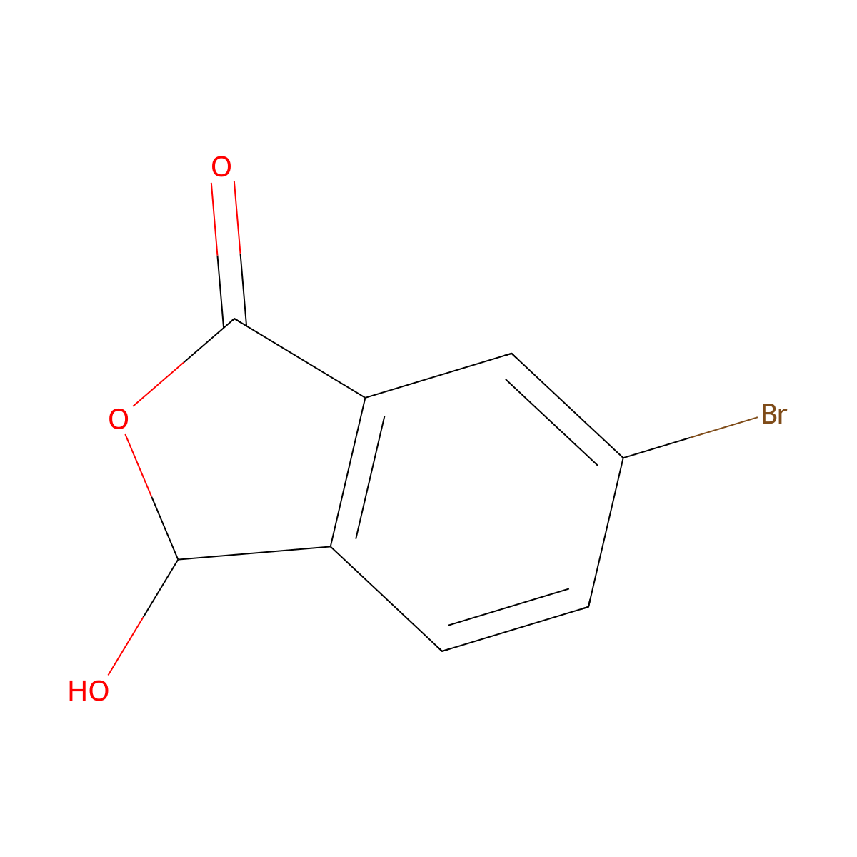 6-Bromo-3-hydroxy-1,3-dihydro-2-benzofuran-1-one molecular structure, CAS 1225206-60-9