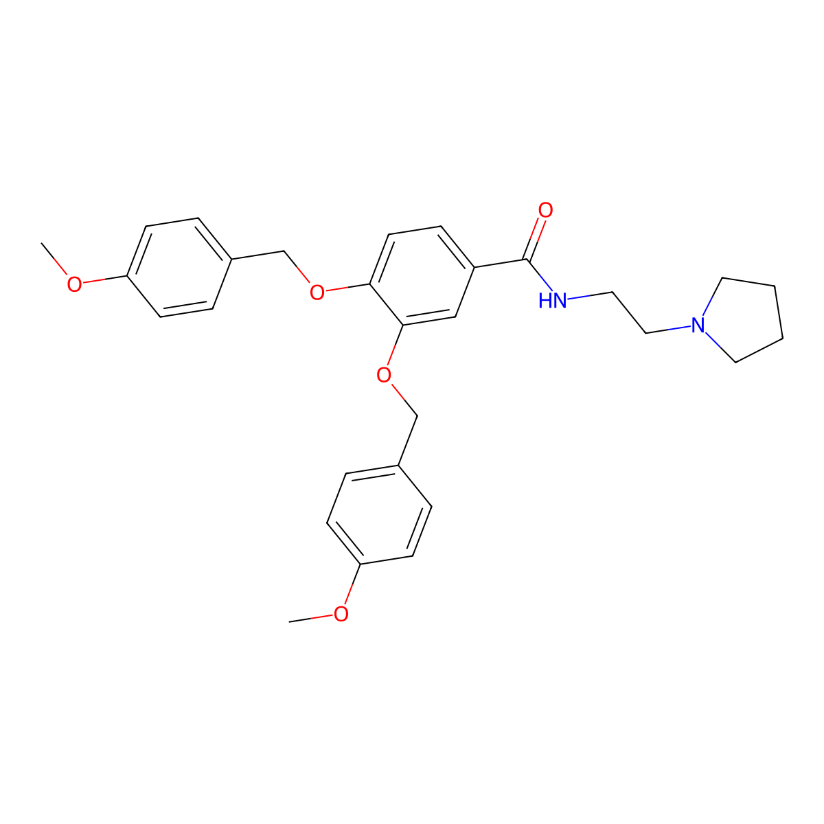 3,4-Bis((4-methoxybenzyl)oxy)-N-(2-(pyrrolidin-1-yl)ethyl)benzamide molecular structure, CAS 1225208-49-0