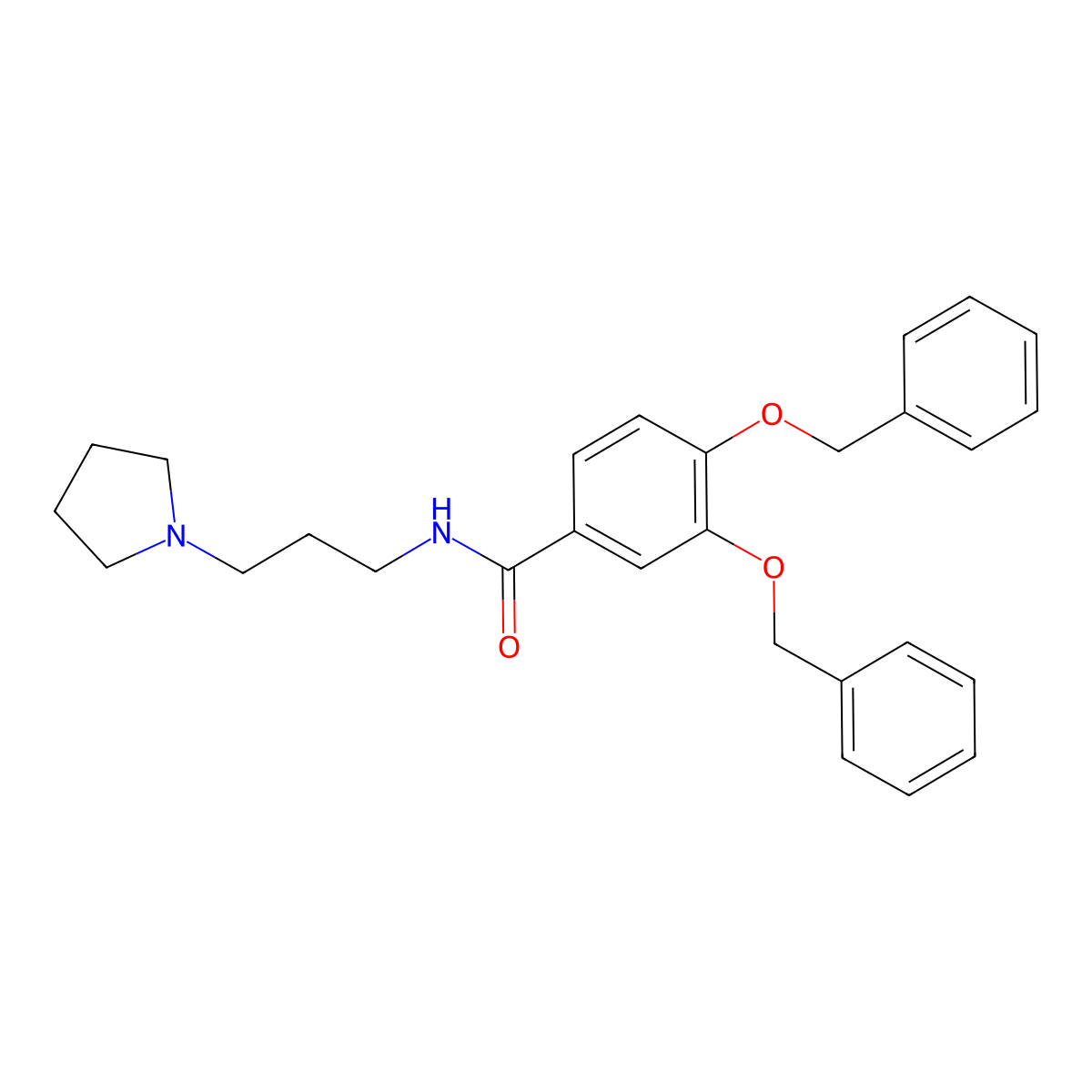 3,4-bis(phenylmethoxy)-N-(3-pyrrolidin-1-ylpropyl)benzamide molecular structure, CAS 1225208-81-0