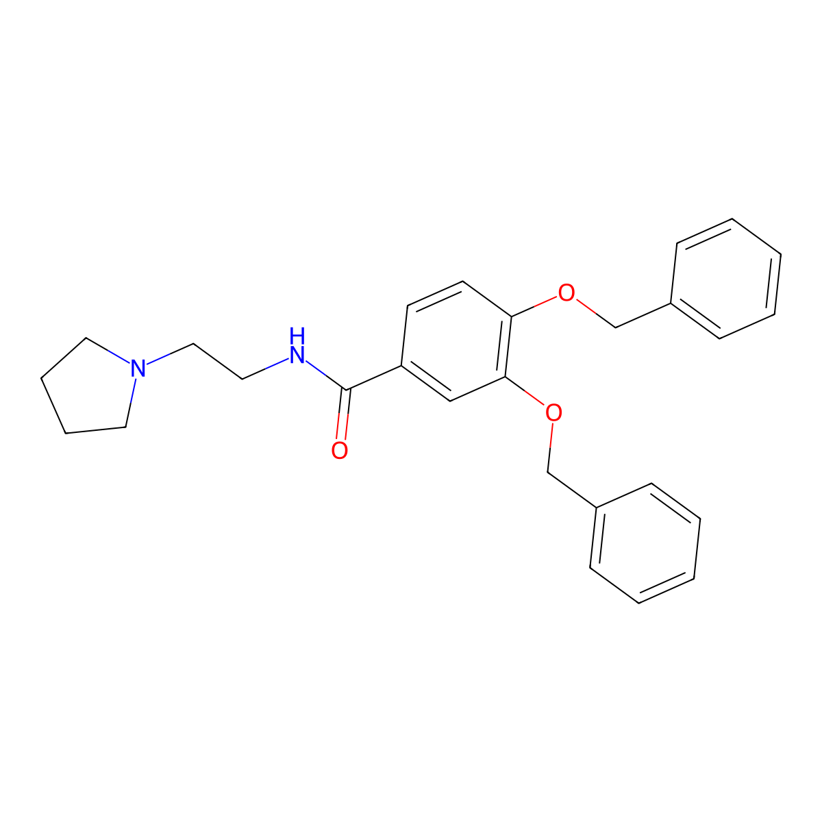 3,4-bis(phenylmethoxy)-N-(2-pyrrolidin-1-ylethyl)benzamide molecular structure, CAS 1225208-82-1