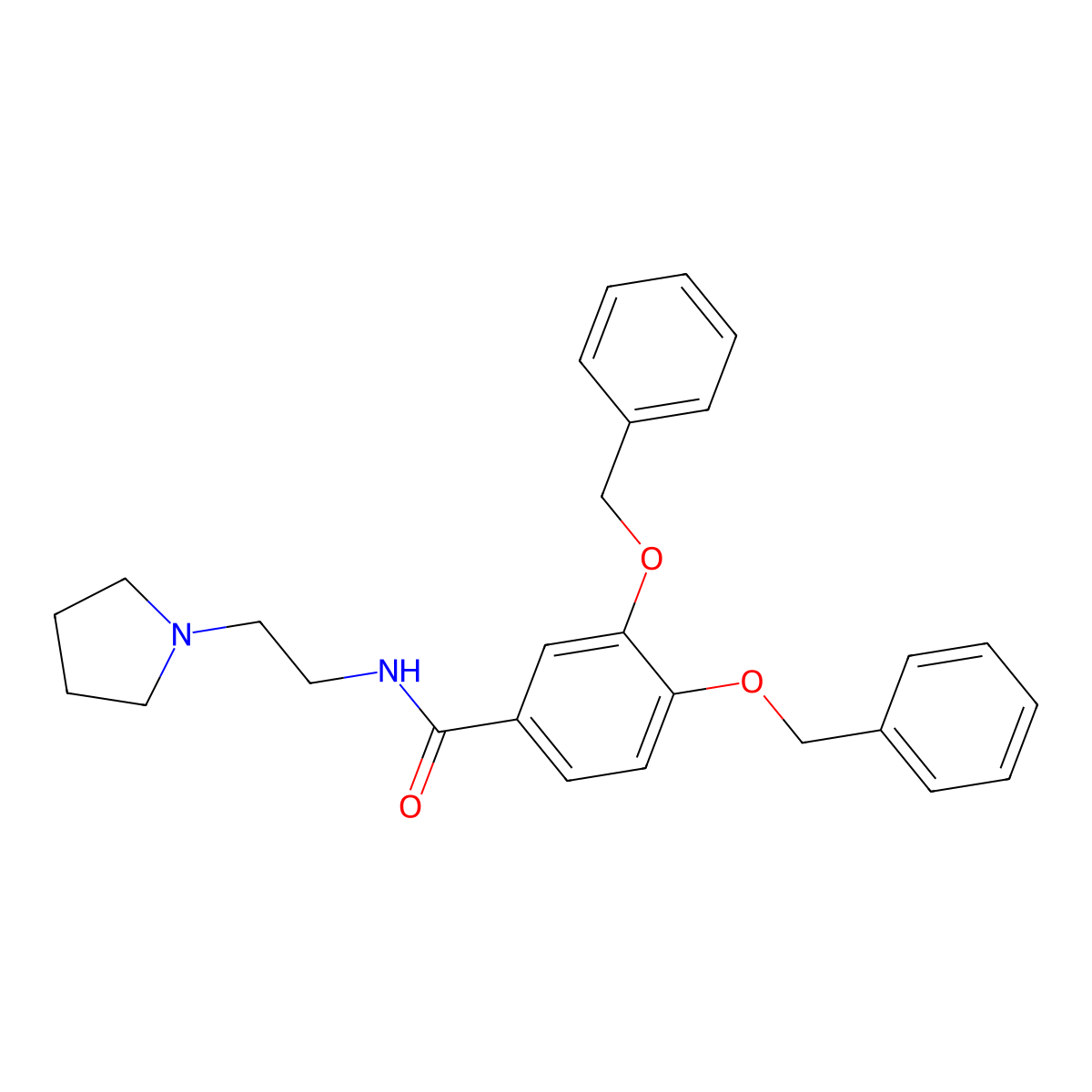 3,4-bis(phenylmethoxy)-N-(2-pyrrolidin-1-ylethyl)benzamide molecular structure, CAS 1225208-82-1
