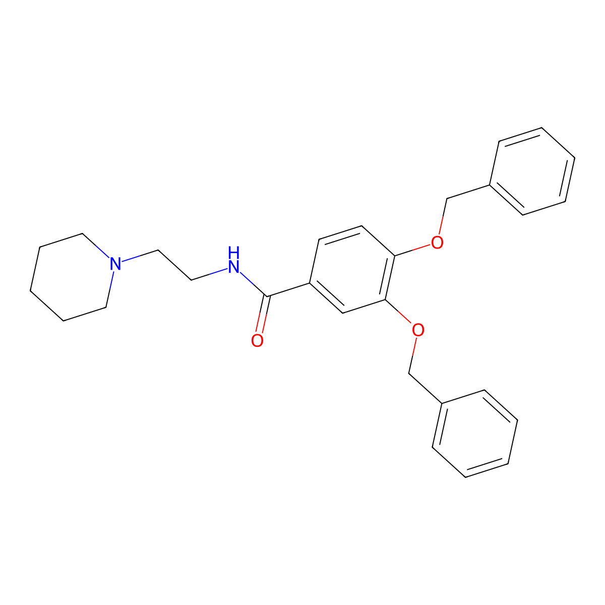 3,4-bis(phenylmethoxy)-N-(2-piperidin-1-ylethyl)benzamide molecular structure, CAS 1225208-87-6