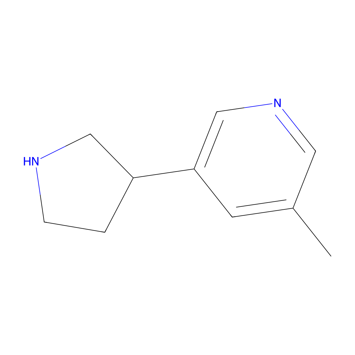 3-Methyl-5-(pyrrolidin-3-yl)pyridine molecular structure, CAS 1225218-26-7