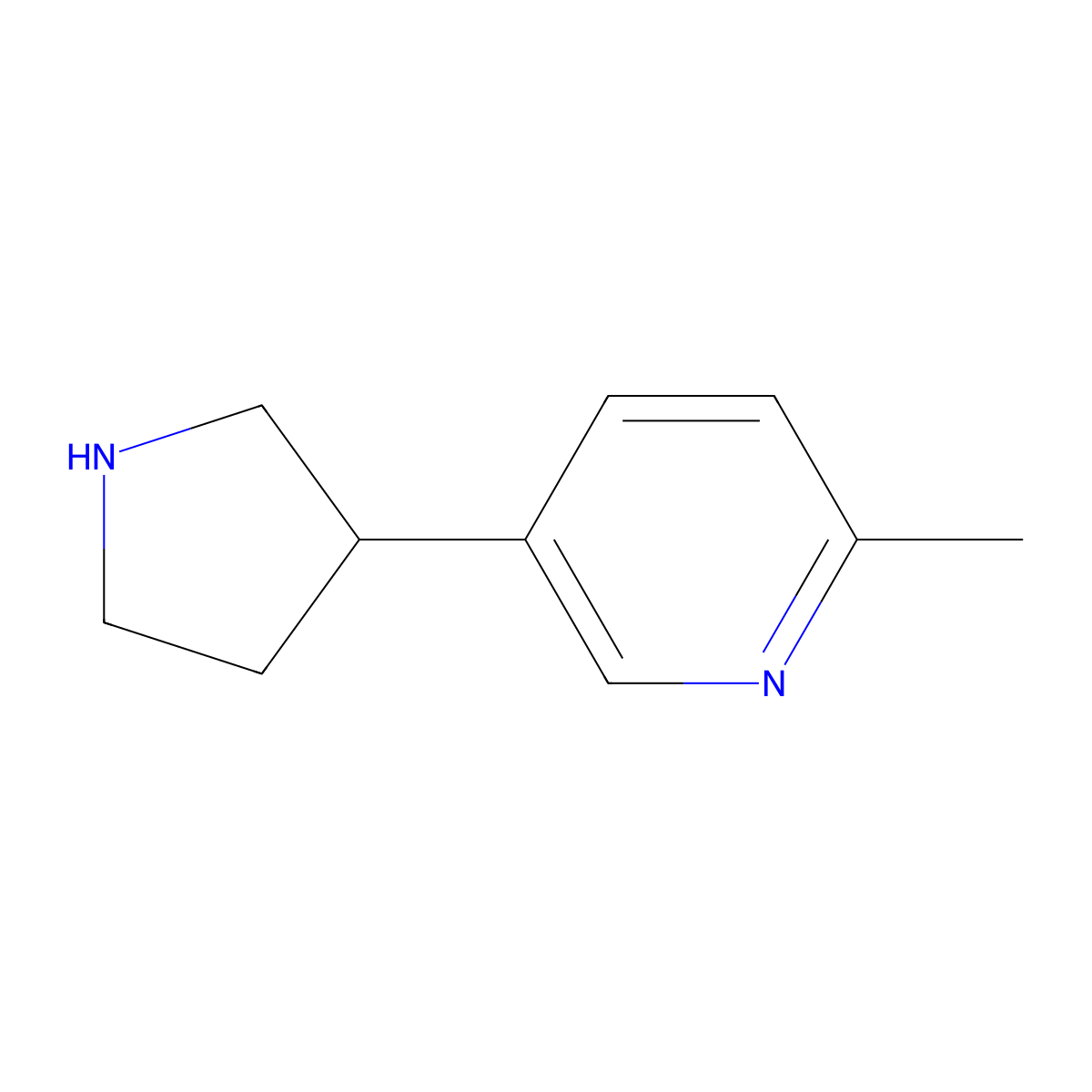 2-Methyl-5-(pyrrolidin-3-yl)pyridine molecular structure, CAS 1225218-29-0