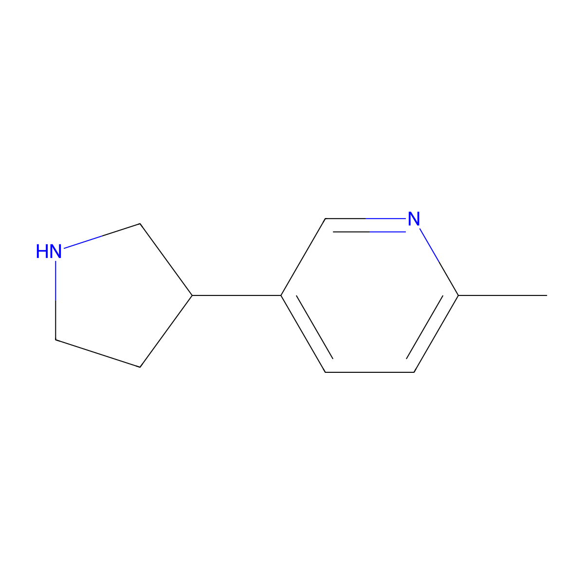 2-Methyl-5-(pyrrolidin-3-yl)pyridine molecular structure, CAS 1225218-29-0