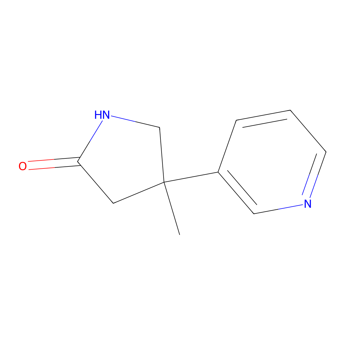 4-Methyl-4-(pyridin-3-yl)pyrrolidin-2-one molecular structure, CAS 1225218-51-8