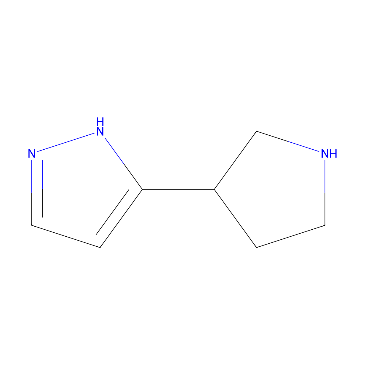 3-(pyrrolidin-3-yl)-1H-pyrazole molecular structure, CAS 1225218-82-5