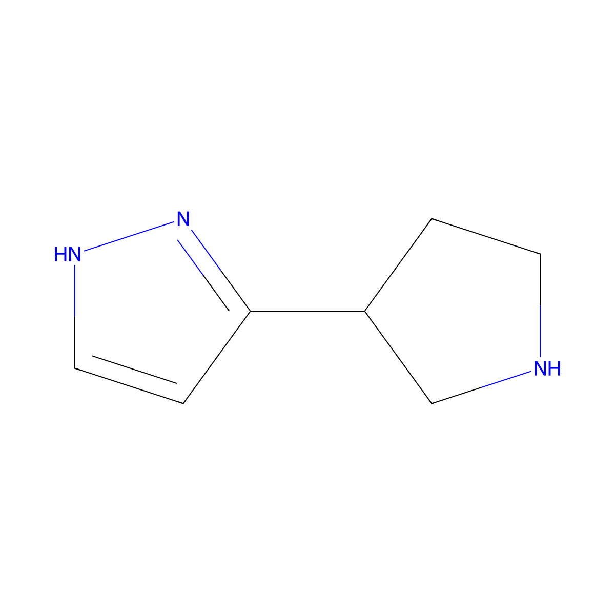 3-(pyrrolidin-3-yl)-1H-pyrazole molecular structure, CAS 1225218-82-5