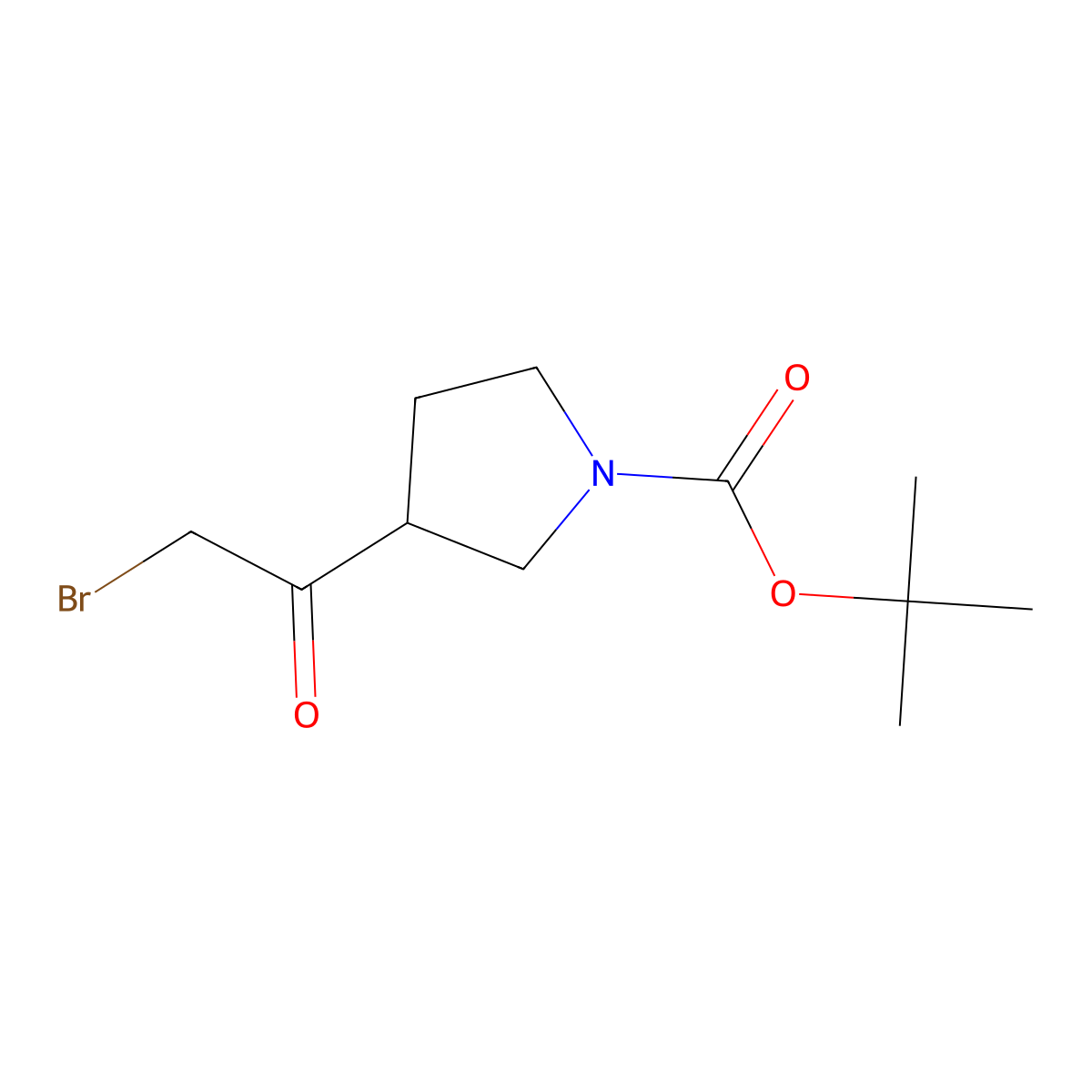 Tert-butyl 3-(2-bromoacetyl)pyrrolidine-1-carboxylate molecular structure, CAS 1225218-94-9