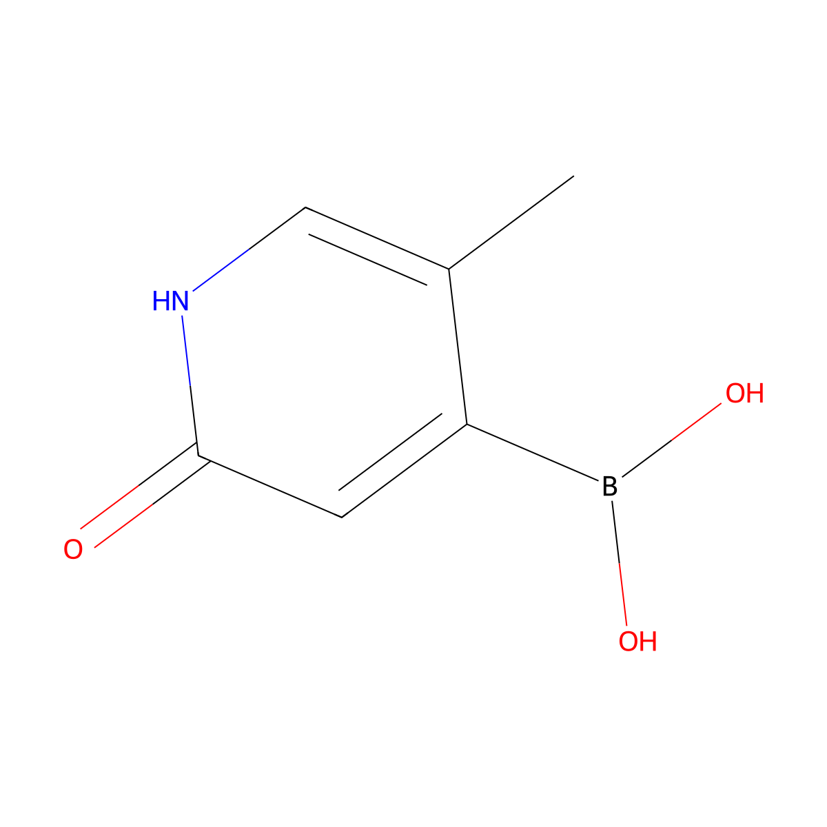 2-Hydroxy-5-methylpyridine-4-boronic acid molecular structure, CAS 1225222-12-7
