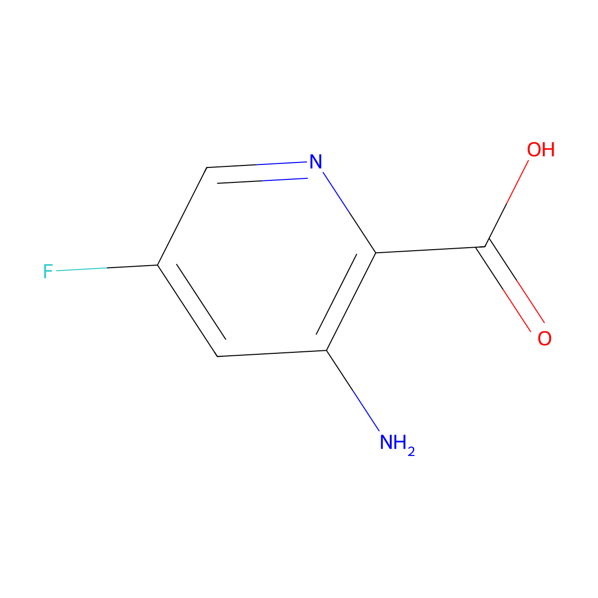 3-Amino-5-fluoropyridine-2-carboxylic acid molecular structure, CAS 1225225-14-8