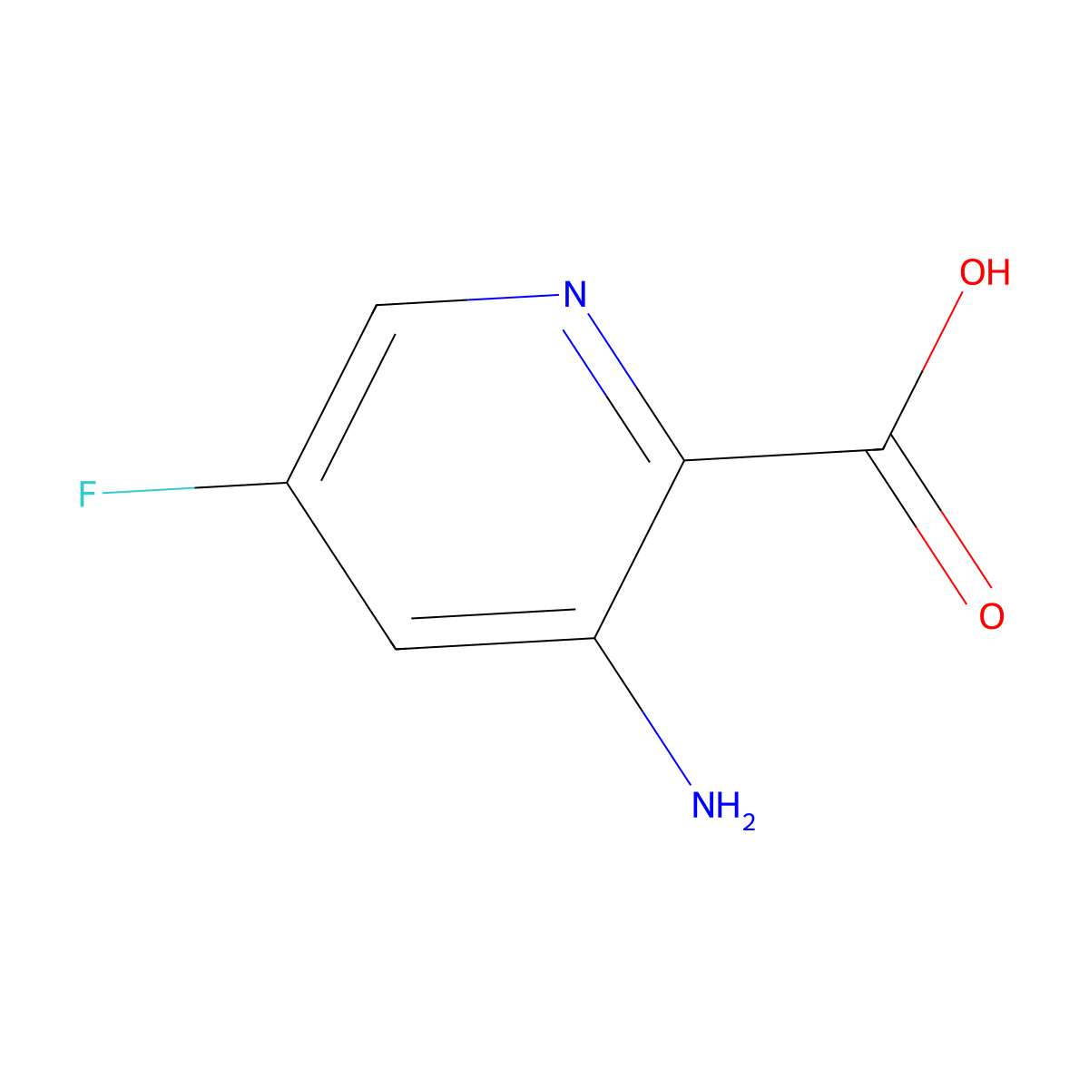 3-Amino-5-fluoropyridine-2-carboxylic acid molecular structure, CAS 1225225-14-8