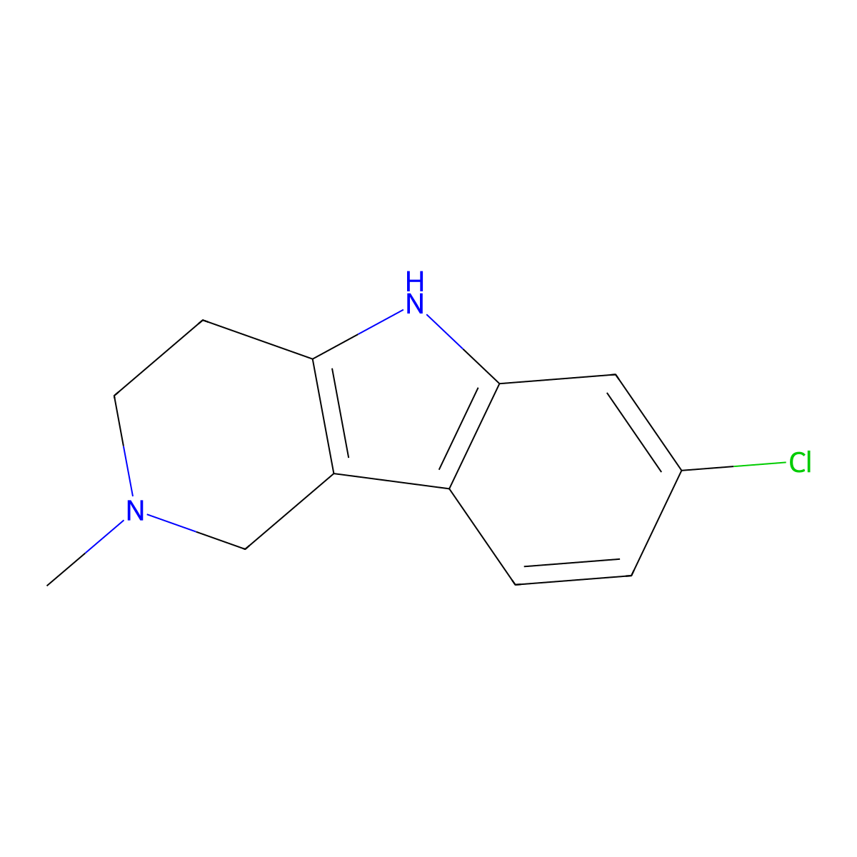 7-Chloro-2-methyl-2,3,4,5-tetrahydro-1H-pyrido[4,3-b]indole molecular structure, CAS 1225225-37-5