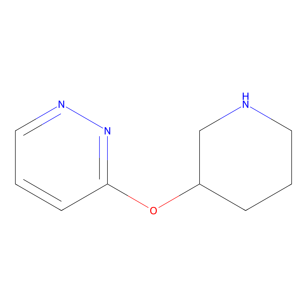 3-(Piperidin-3-yloxy)pyridazine molecular structure, CAS 1225227-12-2
