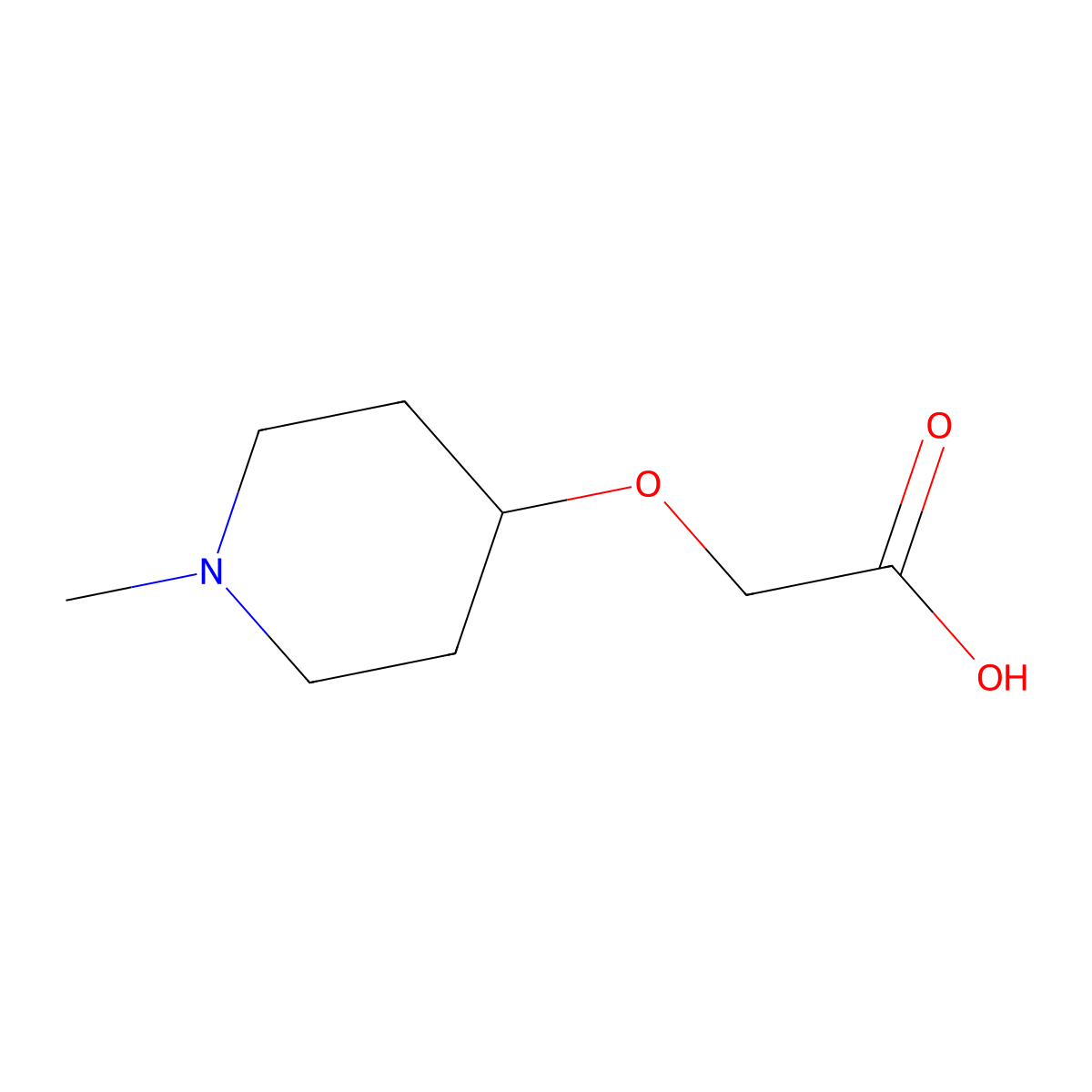 2-((1-Methylpiperidin-4-yl)oxy)acetic acid molecular structure, CAS 1225227-25-7