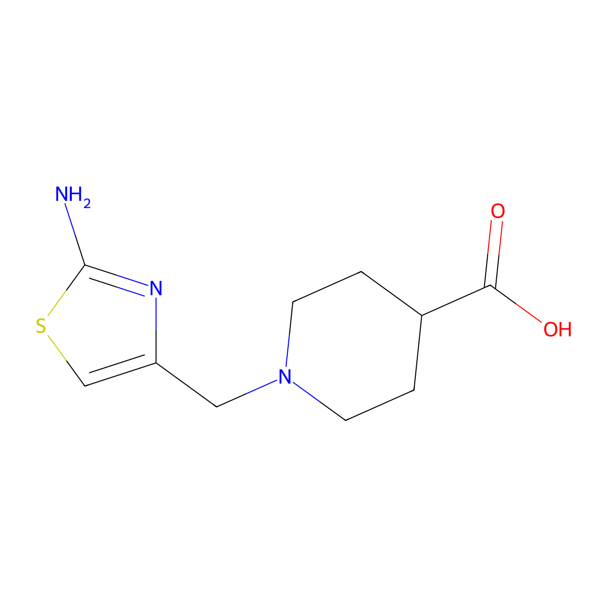 1-[(2-Amino-1,3-thiazol-4-yl)methyl]piperidine-4-carboxylic acid molecular structure, CAS 1225227-29-1