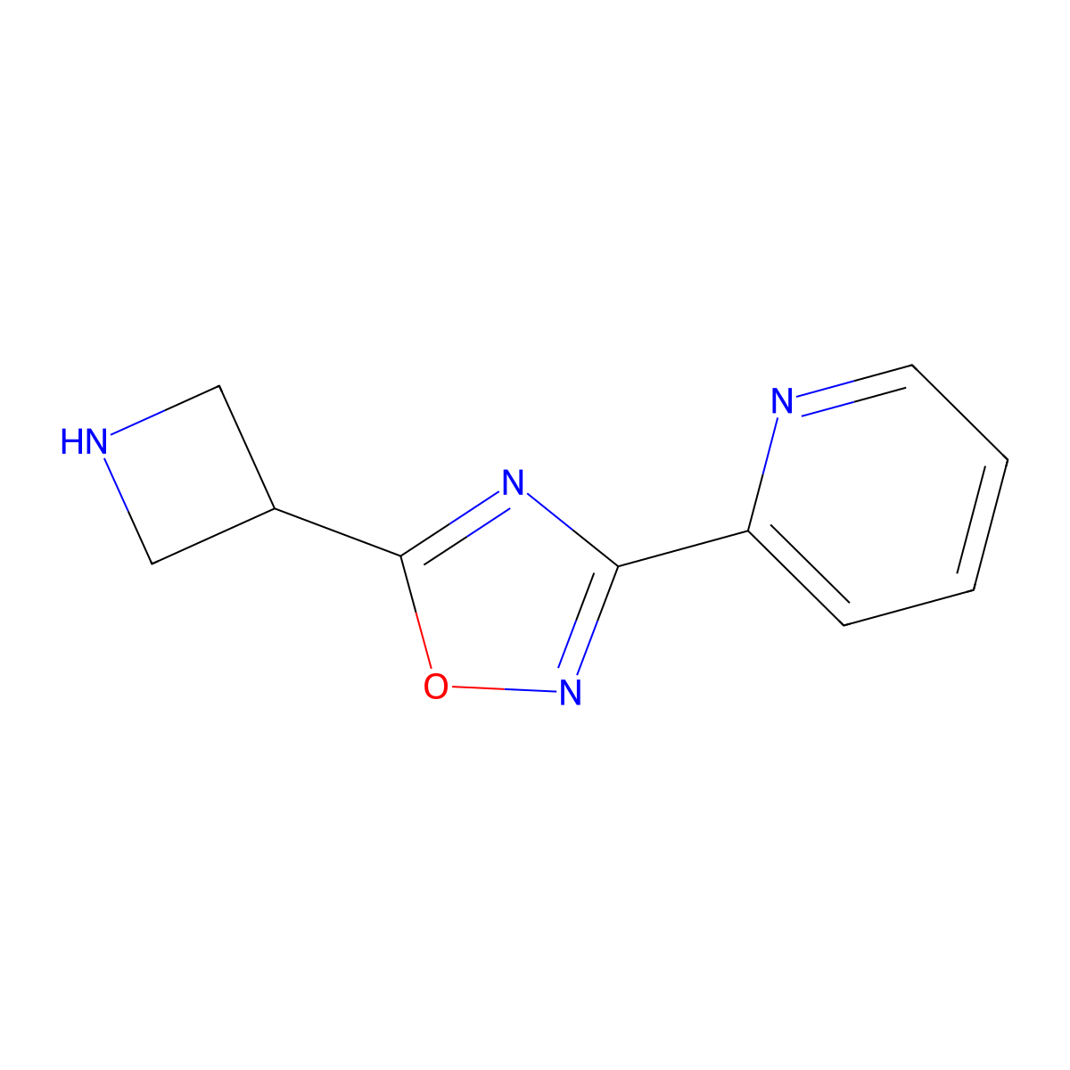 2-[5-(Azetidin-3-YL)-1,2,4-oxadiazol-3-YL]pyridine molecular structure, CAS 1225227-33-7