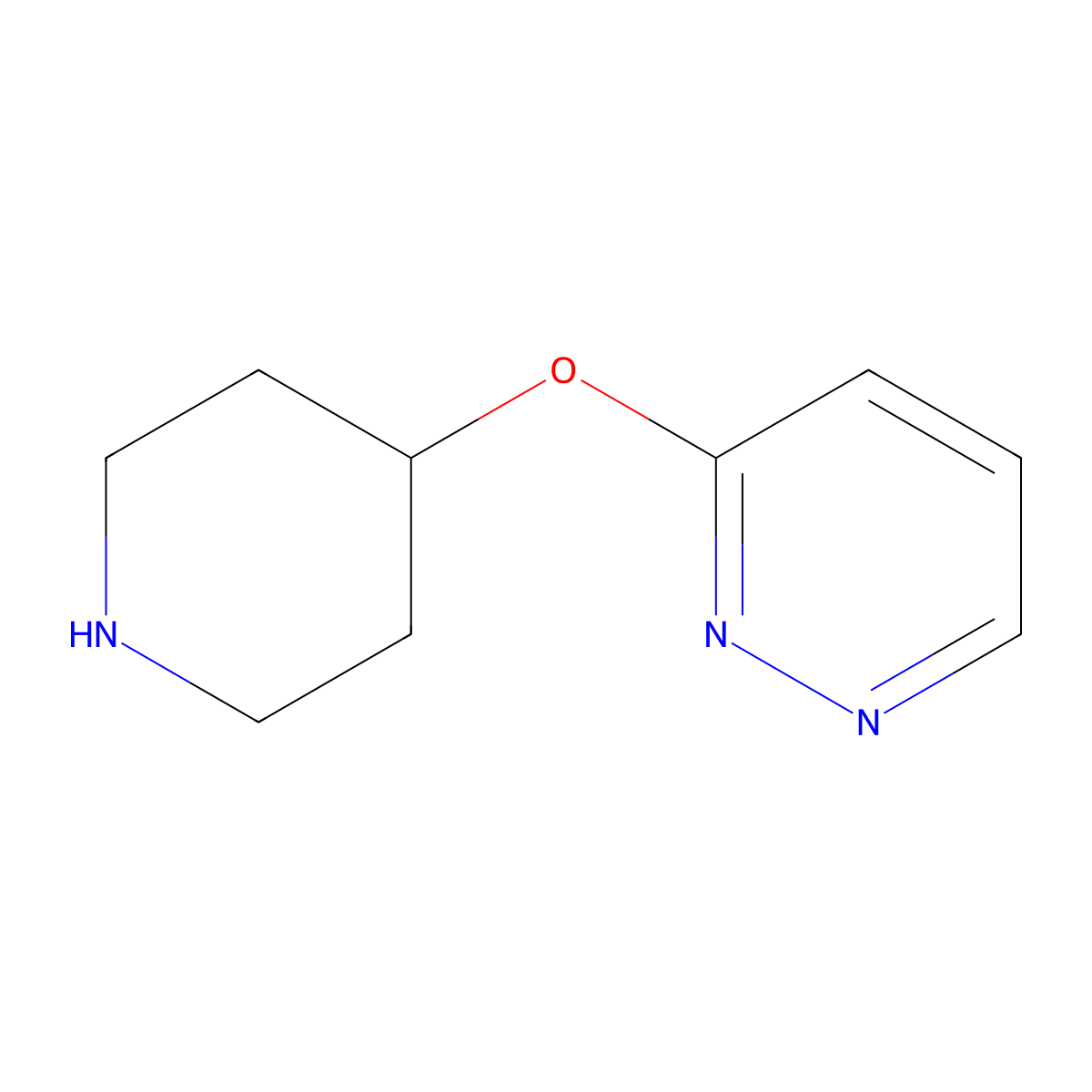 3-(Piperidin-4-yloxy)pyridazine molecular structure, CAS 1225227-36-0