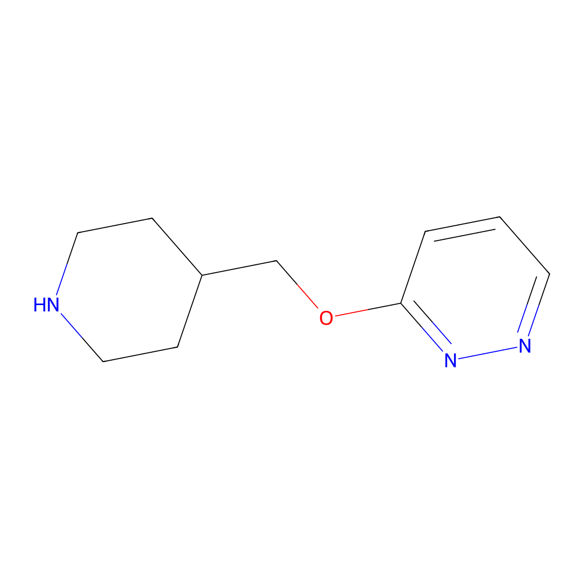 3-(Piperidin-4-ylmethoxy)pyridazine molecular structure, CAS 1225227-37-1