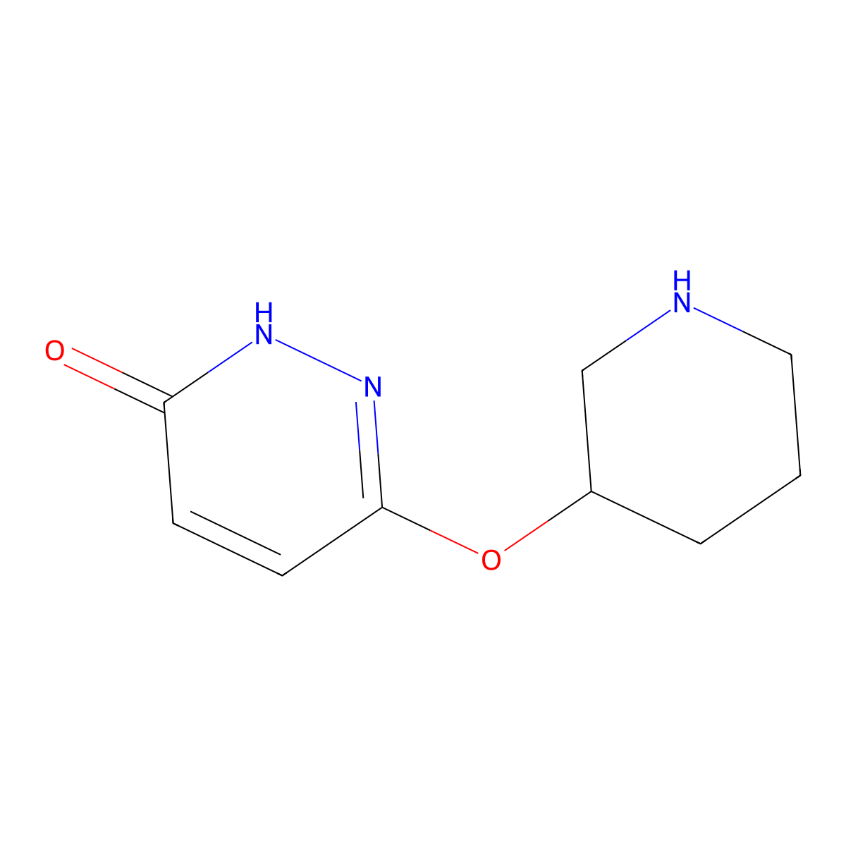 6-(Piperidin-3-yloxy)-2,3-dihydropyridazin-3-one molecular structure, CAS 1225227-45-1