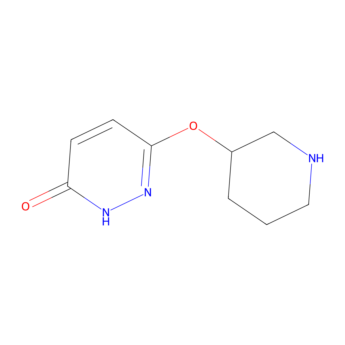6-(Piperidin-3-yloxy)-2,3-dihydropyridazin-3-one molecular structure, CAS 1225227-45-1