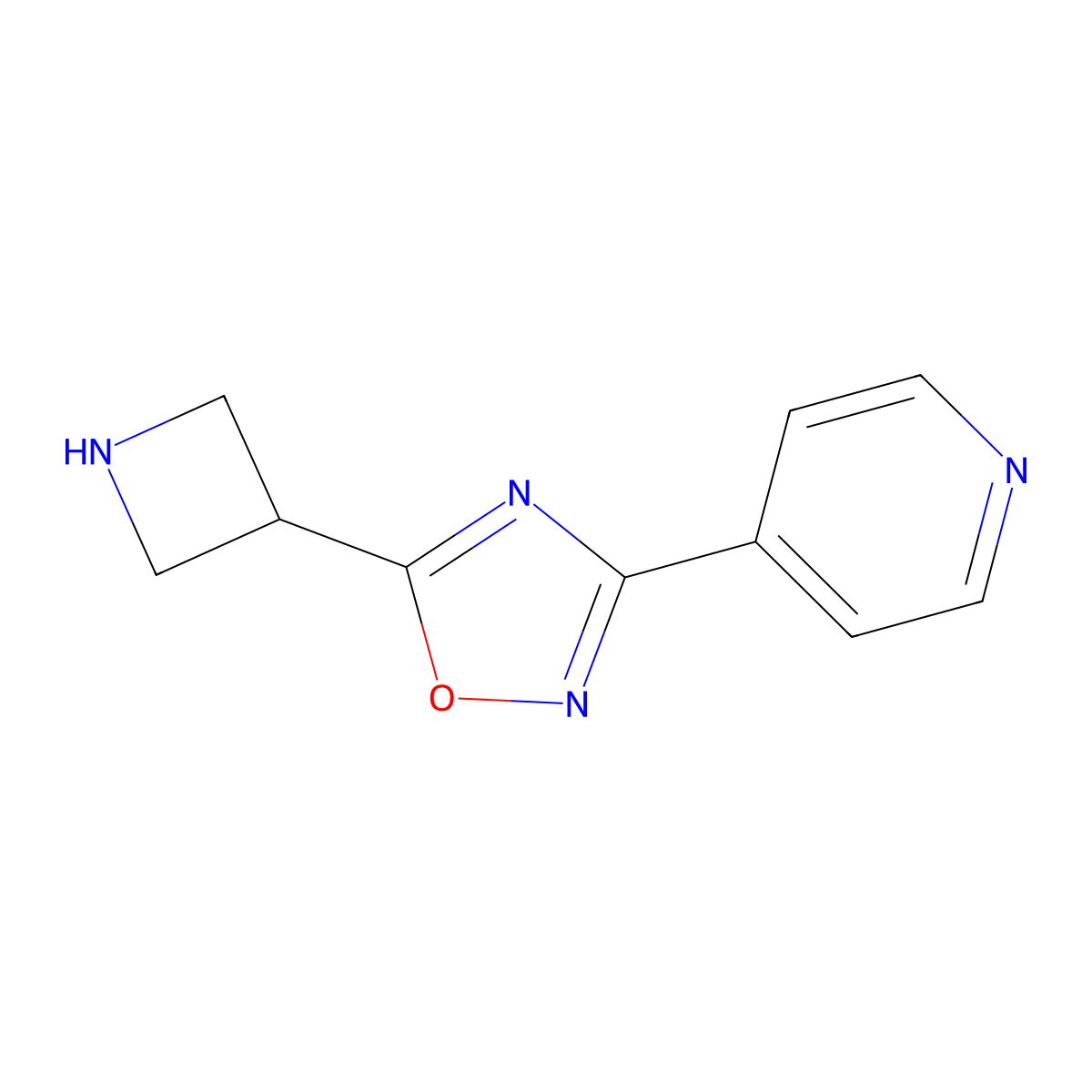 4-[5-(Azetidin-3-yl)-1,2,4-oxadiazol-3-yl]pyridine molecular structure, CAS 1225227-48-4