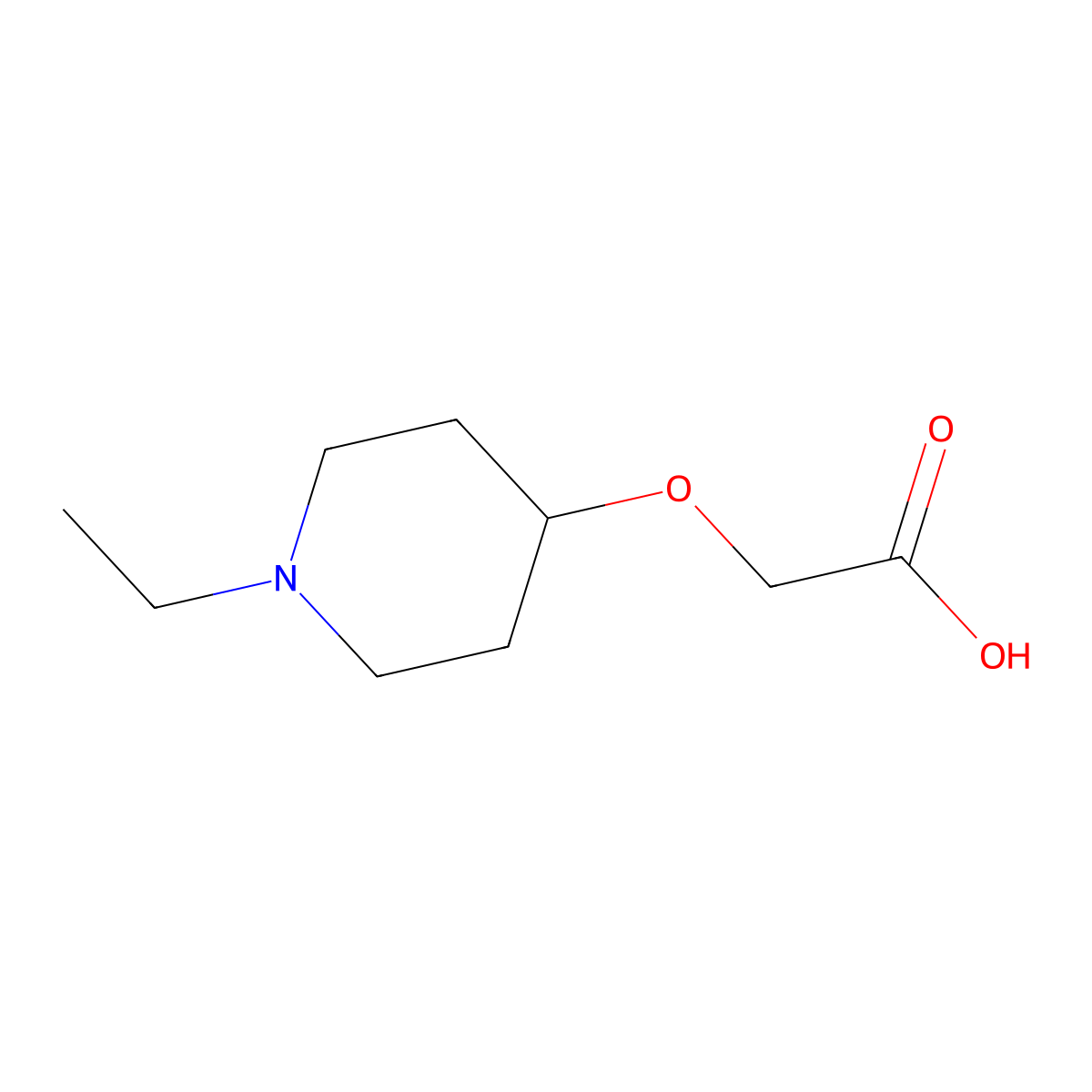 2-[(1-Ethylpiperidin-4-YL)oxy]acetic acid molecular structure, CAS 1225227-52-0