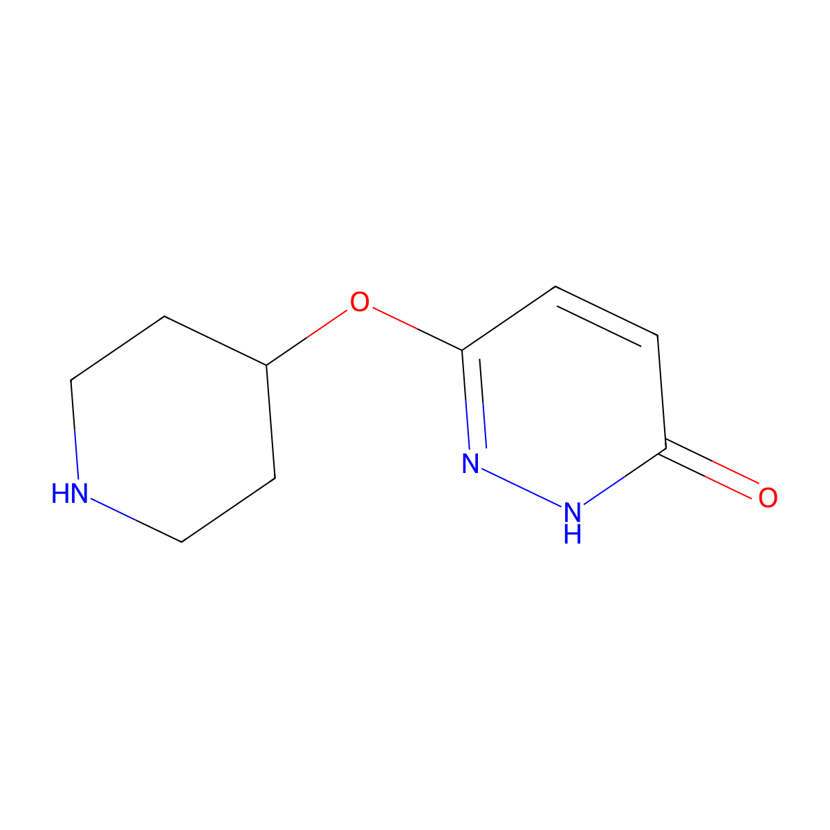6-(Piperidin-4-yloxy)-2,3-dihydropyridazin-3-one molecular structure, CAS 1225227-53-1