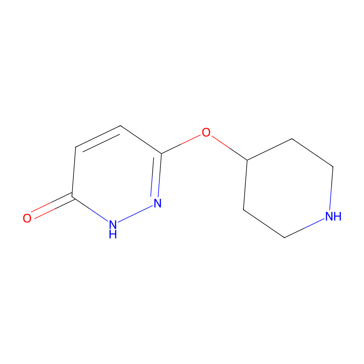 6-(Piperidin-4-yloxy)-2,3-dihydropyridazin-3-one molecular structure, CAS 1225227-53-1