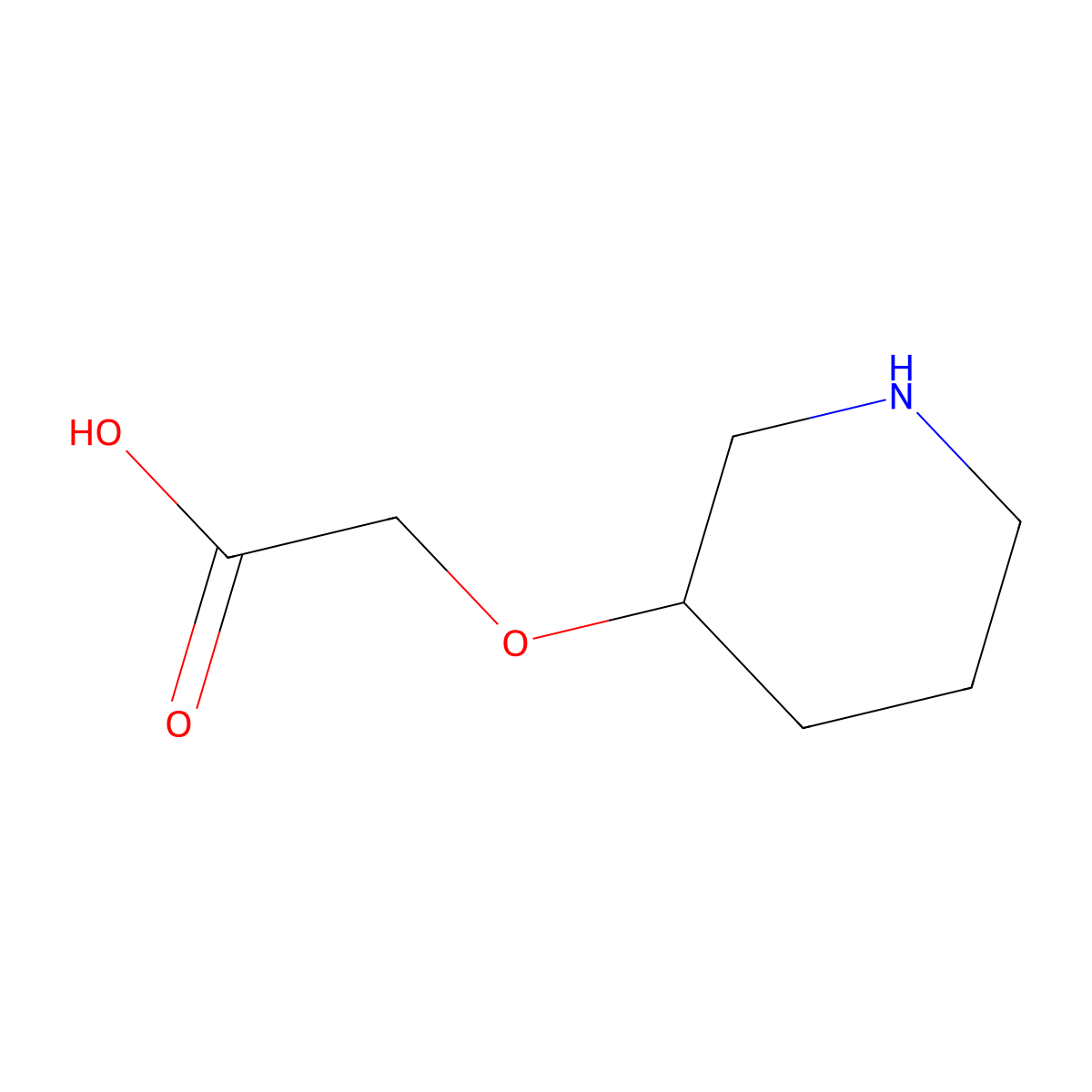 2-(Piperidin-3-yloxy)acetic acid molecular structure, CAS 1225227-55-3