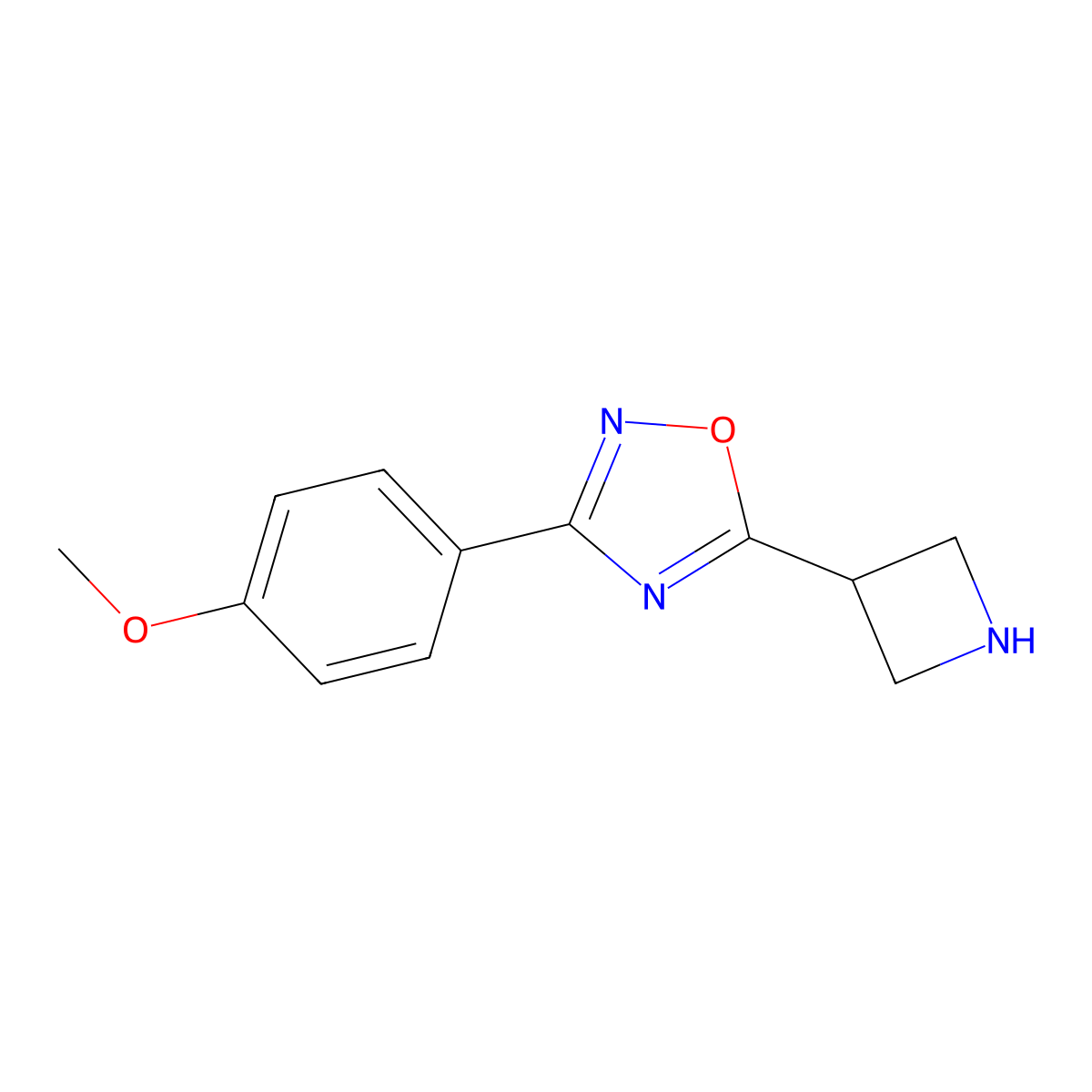 5-(Azetidin-3-yl)-3-(4-methoxyphenyl)-1,2,4-oxadiazole molecular structure, CAS 1225227-60-0