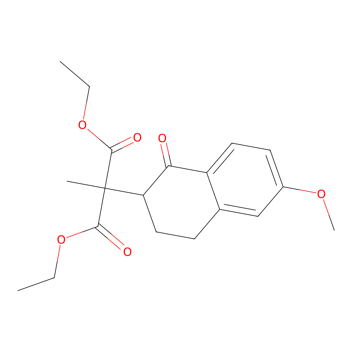 Diethyl 2-(6-methoxy-1-oxo-1,2,3,4-tetrahydronaphthalen-2-yl)-2-methylmalonate molecular structure, CAS 1225228-88-5