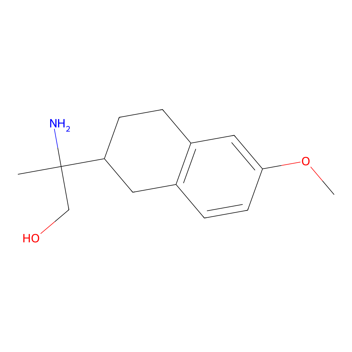 2-Amino-2-(6-methoxy-1,2,3,4-tetrahydronaphthalen-2-yl)propan-1-ol molecular structure, CAS 1225228-91-0
