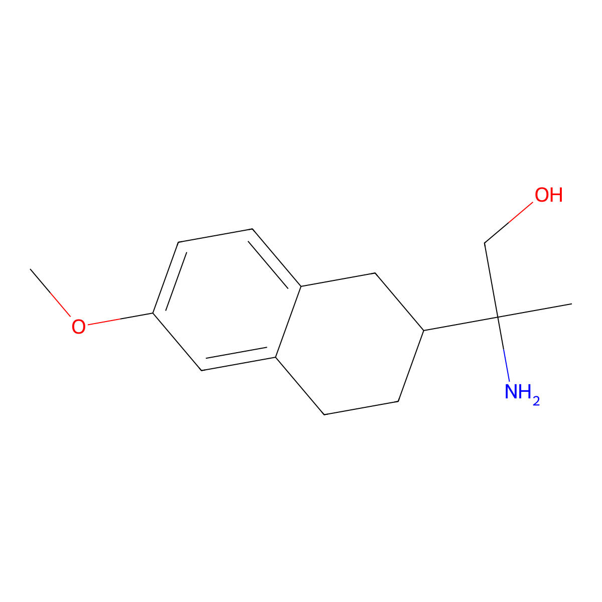 2-Amino-2-(6-methoxy-1,2,3,4-tetrahydronaphthalen-2-yl)propan-1-ol molecular structure, CAS 1225228-91-0