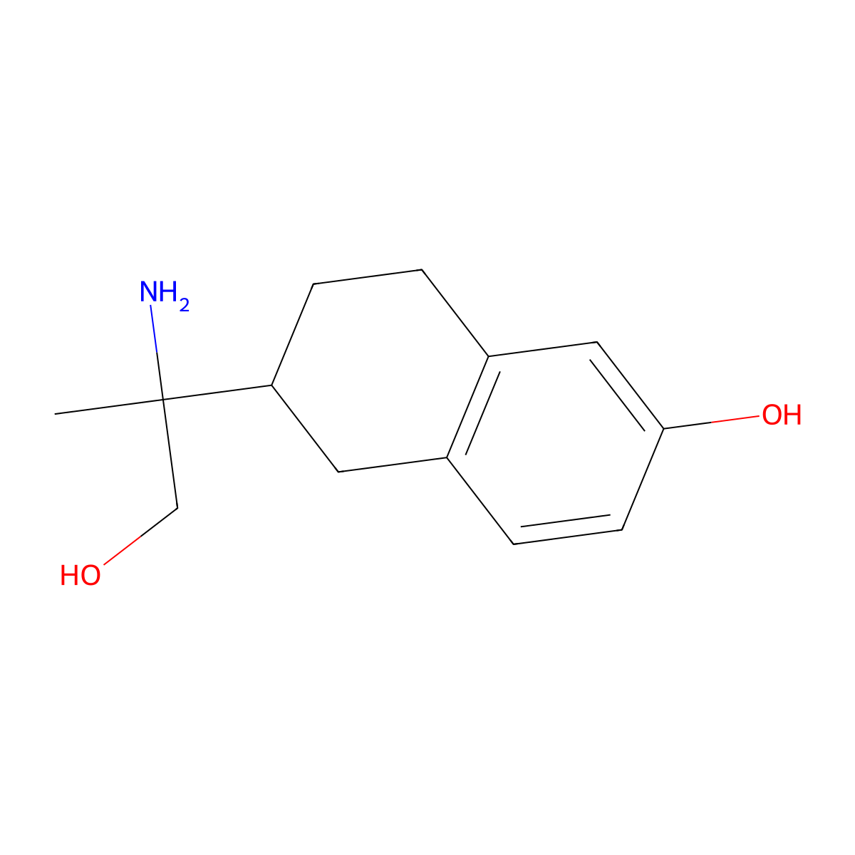 6-(2-Amino-1-hydroxypropan-2-yl)-5,6,7,8-tetrahydronaphthalen-2-ol molecular structure, CAS 1225228-92-1