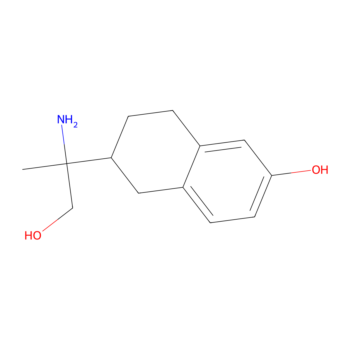 6-(2-Amino-1-hydroxypropan-2-yl)-5,6,7,8-tetrahydronaphthalen-2-ol molecular structure, CAS 1225228-92-1