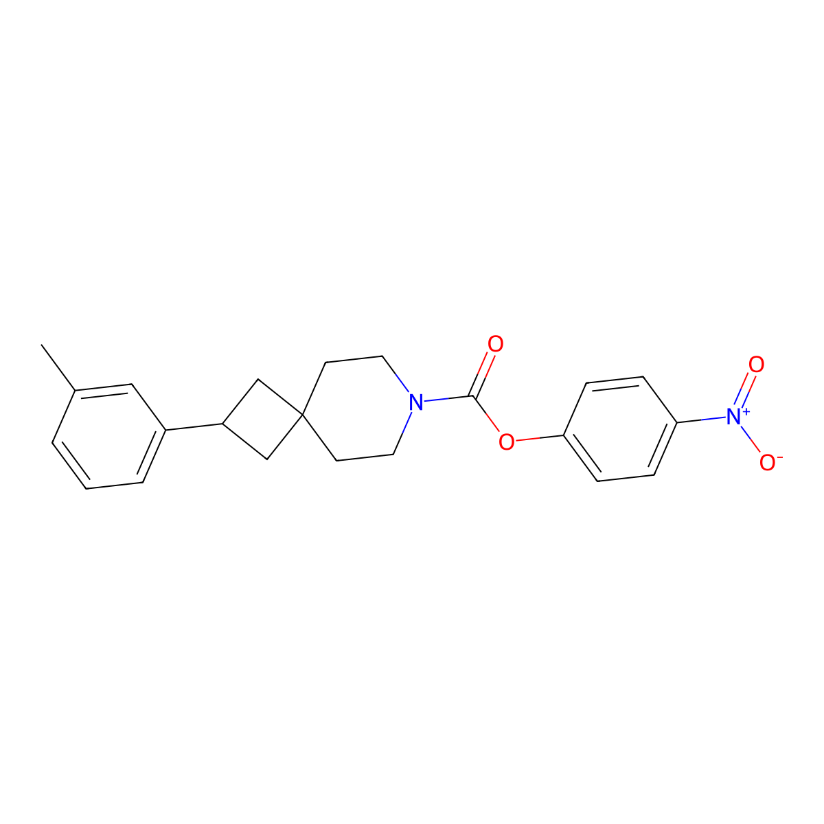 p-Nitrophenyl 2-(m-methylphenyl)-7-aza-spiro[3.5]nonane-7-carboxylate molecular structure, CAS 1225276-23-2